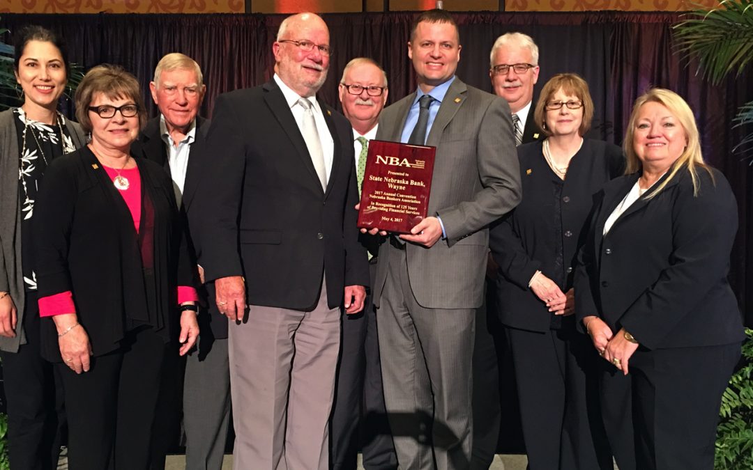 Nebraska Bankers Association Recognizes SNB for 125 Years