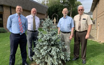 Tree Dedication at St. Mary’s Catholic Church in Honor of Pat Gross’s 56 Years of Service