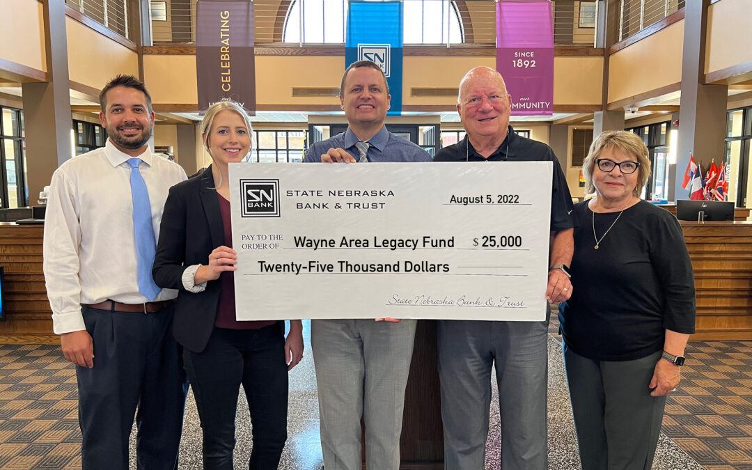 SNB Donates $25,000 to Wayne Area Legacy Fund